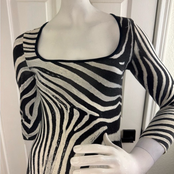 Just Cavalli Vintage Black and White Bodycon Long Sleeve Dress Size 40. #208 - Picture 7 of 17